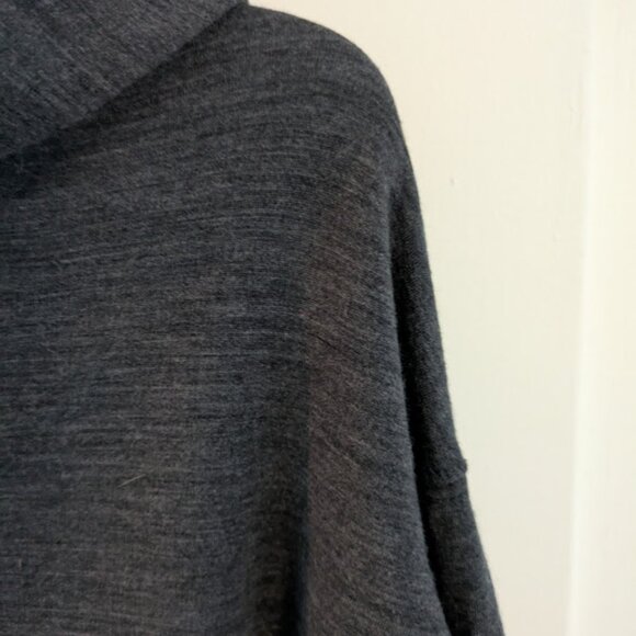POINT 6 Women Sz L Hoodie Charcoal Gray 88% Merino 9% Nylon Livin' It Wool - Picture 4 of 4